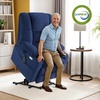 image:imageMCombo Big Man Power Lay Flat Lift Chair Triple Motor Power Lift Recliner with Massage amp Dual Heating Adjustable Headrest Fabric R7524 Navy Blue MediumWideNavy Blue
