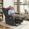image:imageMCombo Big Man Power Lay Flat Lift Chair Triple Motor Power Lift Recliner with Massage amp Dual Heating Adjustable Headrest Fabric R7524 Navy Blue MediumWideGrey