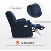 image:imageMCombo Big Man Power Lay Flat Lift Chair Triple Motor Power Lift Recliner with Massage amp Dual Heating Adjustable Headrest Fabric R7524 Navy Blue MediumWideNavy Blue