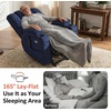 image:imageMCombo Big Man Power Lay Flat Lift Chair Triple Motor Power Lift Recliner with Massage amp Dual Heating Adjustable Headrest Fabric R7524 Navy Blue MediumWideNavy Blue