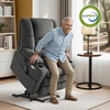 image:imageMCombo Big Man Power Lay Flat Lift Chair Triple Motor Power Lift Recliner with Massage amp Dual Heating Adjustable Headrest Fabric R7524 Navy Blue MediumWideGrey