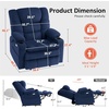 image:imageMCombo Big Man Power Lay Flat Lift Chair Triple Motor Power Lift Recliner with Massage amp Dual Heating Adjustable Headrest Fabric R7524 Navy Blue MediumWideNavy Blue