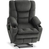 image:imageMCombo Big Man Power Lay Flat Lift Chair Triple Motor Power Lift Recliner with Massage amp Dual Heating Adjustable Headrest Fabric R7524 Navy Blue MediumWideGrey