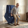 image:imageMCombo Big Man Power Lay Flat Lift Chair Triple Motor Power Lift Recliner with Massage amp Dual Heating Adjustable Headrest Fabric R7524 Navy Blue MediumWideNavy Blue