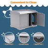 image:imageMCombo Cat Litter Box Furniture Hidden Pet Enclosed Litter Bench Wood Hideaway Extra Cat House Kitten Washroom Bench with Removable Divider for Indoor Animal 0657