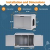 image:imageMCombo Cat Litter Box Furniture Hidden Pet Enclosed Litter Bench Wood Hideaway Extra Cat House Kitten Washroom Bench with Removable Divider for Indoor Animal 0657