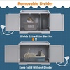 image:imageMCombo Cat Litter Box Furniture Hidden Pet Enclosed Litter Bench Wood Hideaway Extra Cat House Kitten Washroom Bench with Removable Divider for Indoor Animal 0657