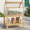 image:imageMCombo Cold Frame Greenhouse Portable Wooden Greenhouse Raised Potted Plant Protection Box with Shelf for Outdoor Indoor Use 0266 Natural
