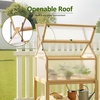 image:imageMCombo Cold Frame Greenhouse Portable Wooden Greenhouse Raised Potted Plant Protection Box with Shelf for Outdoor Indoor Use 0266 Natural