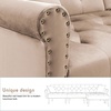 image:imageMCombo Convertible Sofa Bed 3 Seat L Shaped Sofa with Pillows and Ottoman for Living Room MidCentury Modern Sectional Chaise Futon Couch 5131 BeigeBeige