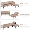 image:imageMCombo Convertible Sofa Bed 3 Seat L Shaped Sofa with Pillows and Ottoman for Living Room MidCentury Modern Sectional Chaise Futon Couch 5131 BeigeBeige