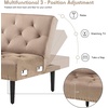 image:imageMCombo Convertible Sofa Bed 3 Seat L Shaped Sofa with Pillows and Ottoman for Living Room MidCentury Modern Sectional Chaise Futon Couch 5131 BeigeBeige