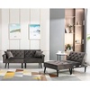 image:imageMCombo Convertible Sofa Bed 3 Seat L Shaped Sofa with Pillows and Ottoman for Living Room MidCentury Modern Sectional Chaise Futon Couch 5131 BeigeGrey