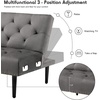 image:imageMCombo Convertible Sofa Bed 3 Seat L Shaped Sofa with Pillows and Ottoman for Living Room MidCentury Modern Sectional Chaise Futon Couch 5131 BeigeGrey