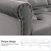 image:imageMCombo Convertible Sofa Bed 3 Seat L Shaped Sofa with Pillows and Ottoman for Living Room MidCentury Modern Sectional Chaise Futon Couch 5131 BeigeGrey