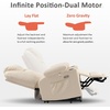 image:imageMCombo Dual Motor Large Power Lift Recliner Chair for Elderly Lay Flat Lift Chair with Heat and Massage Big Lift Recliner for Tall People Faux Leather 7815 Grey LargeCream White