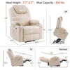 image:imageMCombo Dual Motor Large Power Lift Recliner Chair for Elderly Lay Flat Lift Chair with Heat and Massage Big Lift Recliner for Tall People Faux Leather 7815 Grey LargeCream White