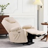 image:imageMCombo Dual Motor Large Power Lift Recliner Chair for Elderly Lay Flat Lift Chair with Heat and Massage Big Lift Recliner for Tall People Faux Leather 7815 Grey LargeCream White