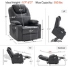 image:imageMCombo Dual Motor Large Power Lift Recliner Chair for Elderly Lay Flat Lift Chair with Heat and Massage Big Lift Recliner for Tall People Faux Leather 7815 Grey LargeGrey
