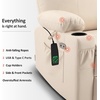 image:imageMCombo Dual Motor Large Power Lift Recliner Chair for Elderly Lay Flat Lift Chair with Heat and Massage Big Lift Recliner for Tall People Faux Leather 7815 Grey LargeCream White