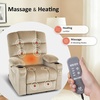 image:imageMCombo Dual Motor Lay Flat Power Lift Recliner Chair for Big and Tall Elderly Infinite Position Massage Lumbar Heat Adjustable Headrest Extended Footrest Fabric R7677 Brown MediumOversizeBeige