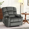 image:imageMCombo Dual Motor Lay Flat Power Lift Recliner Chair for Big and Tall Elderly Infinite Position Massage Lumbar Heat Adjustable Headrest Extended Footrest Fabric R7677 Brown MediumOversizeGrey