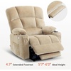 image:imageMCombo Dual Motor Lay Flat Power Lift Recliner Chair for Big and Tall Elderly Infinite Position Massage Lumbar Heat Adjustable Headrest Extended Footrest Fabric R7677 Brown MediumOversizeBeige