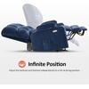 image:imageMCombo Dual Motor Lay Flat Power Lift Recliner Chair for Big and Tall Elderly Infinite Position Massage Lumbar Heat Adjustable Headrest Extended Footrest Fabric R7677 Brown MediumOversizeNavy Blue