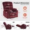 image:imageMCombo Dual Motor Lay Flat Power Lift Recliner Chair for Big and Tall Elderly Infinite Position Massage Lumbar Heat Adjustable Headrest Extended Footrest Fabric R7677 Brown MediumOversizeBurgundy