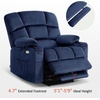 image:imageMCombo Dual Motor Lay Flat Power Lift Recliner Chair for Big and Tall Elderly Infinite Position Massage Lumbar Heat Adjustable Headrest Extended Footrest Fabric R7677 Brown MediumOversizeNavy Blue