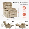 image:imageMCombo Dual Motor Lay Flat Power Lift Recliner Chair for Big and Tall Elderly Infinite Position Massage Lumbar Heat Adjustable Headrest Extended Footrest Fabric R7677 Brown MediumOversizeBeige