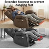 image:imageMCombo Dual Motor Lay Flat Power Lift Recliner Chair for Big and Tall Elderly Infinite Position Massage Lumbar Heat Adjustable Headrest Extended Footrest Fabric R7677 Brown MediumOversizeBrown