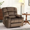 image:imageMCombo Dual Motor Lay Flat Power Lift Recliner Chair for Big and Tall Elderly Infinite Position Massage Lumbar Heat Adjustable Headrest Extended Footrest Fabric R7677 Brown MediumOversizeBrown