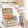 image:imageMCombo Dual Motor Lay Flat Power Lift Recliner Chair for Big and Tall Elderly Infinite Position Massage Lumbar Heat Adjustable Headrest Extended Footrest Fabric R7677 Brown MediumOversizeBeige