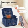 image:imageMCombo Dual Motor Lay Flat Power Lift Recliner Chair for Big and Tall Elderly Infinite Position Massage Lumbar Heat Adjustable Headrest Extended Footrest Fabric R7677 Brown MediumOversizeNavy Blue