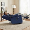 image:imageMCombo Dual Motor Lay Flat Power Lift Recliner Chair for Big and Tall Elderly Infinite Position Massage Lumbar Heat Adjustable Headrest Extended Footrest Fabric R7677 Brown MediumOversizeNavy Blue