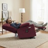 image:imageMCombo Dual Motor Lay Flat Power Lift Recliner Chair for Big and Tall Elderly Infinite Position Massage Lumbar Heat Adjustable Headrest Extended Footrest Fabric R7677 Brown MediumOversizeBurgundy