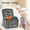 image:imageMCombo Dual Motor Lay Flat Power Lift Recliner Chair for Big and Tall Elderly Infinite Position Massage Lumbar Heat Adjustable Headrest Extended Footrest Fabric R7677 Brown MediumOversizeGrey