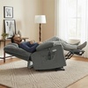 image:imageMCombo Dual Motor Lay Flat Power Lift Recliner Chair for Big and Tall Elderly Infinite Position Massage Lumbar Heat Adjustable Headrest Extended Footrest Fabric R7677 Brown MediumOversizeGrey
