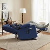 image:imageMCombo Dual Motor Lay Flat Power Lift Recliner Chair for Big and Tall Elderly Infinite Position Massage Lumbar Heat Adjustable Headrest Extended Footrest Fabric R7677 Brown MediumOversizeNavy Blue