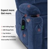image:imageMCombo Dual Motor Lay Flat Power Lift Recliner Chair for Big and Tall Elderly Infinite Position Massage Lumbar Heat Adjustable Headrest Extended Footrest Fabric R7677 Brown MediumOversizeNavy Blue
