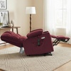 image:imageMCombo Dual Motor Lay Flat Power Lift Recliner Chair for Big and Tall Elderly Infinite Position Massage Lumbar Heat Adjustable Headrest Extended Footrest Fabric R7677 Brown MediumOversizeBurgundy