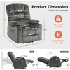 image:imageMCombo Dual Motor Lay Flat Power Lift Recliner Chair for Big and Tall Elderly Infinite Position Massage Lumbar Heat Adjustable Headrest Extended Footrest Fabric R7677 Brown MediumOversizeGrey