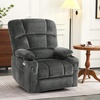 image:imageMCombo Dual Motor Lay Flat Power Lift Recliner Chair for Big and Tall Elderly Infinite Position Massage Lumbar Heat Adjustable Headrest Extended Footrest Fabric R7677 Brown MediumOversizeGrey