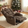 image:imageMCombo Dual Motor Lay Flat Power Lift Recliner Chair for Big and Tall Elderly Infinite Position Massage Lumbar Heat Adjustable Headrest Extended Footrest Fabric R7677 Brown MediumOversizeBrown