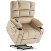 image:imageMCombo Dual Motor Lay Flat Power Lift Recliner Chair for Big and Tall Elderly Infinite Position Massage Lumbar Heat Adjustable Headrest Extended Footrest Fabric R7677 Brown MediumOversizeBeige