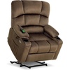 image:imageMCombo Dual Motor Lay Flat Power Lift Recliner Chair for Big and Tall Elderly Infinite Position Massage Lumbar Heat Adjustable Headrest Extended Footrest Fabric R7677 Brown MediumOversizeBrown