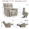 image:imageMCombo Dual Motor Oversized Power Lift Recliner Chair for Elderly with Dual Heating and Massage Infinite Position Lay Flat Lift Chair for Big and Tall Extended Footrest Fabric R7166 BurgundyBeige