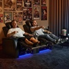 image:imageMCombo Dual Motors Leather Recliner with Power Headrest Home Theater Seating with Armrest Storage HTS422 Black