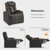 image:imageMCombo Dual Motors Leather Recliner with Power Headrest Home Theater Seating with Armrest Storage HTS422 Dark Grey